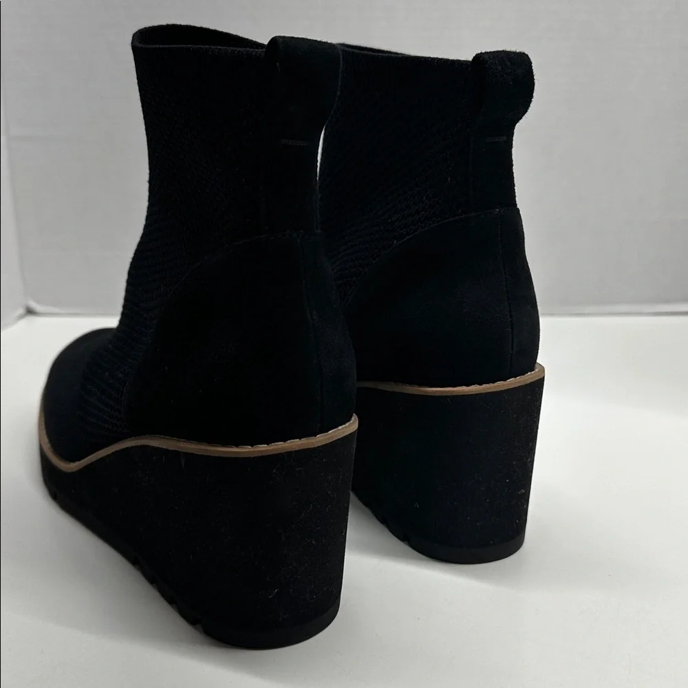 Eileen Fisher Wedges Ankle Boots London Recycled Stretch Knit Black New Size 10